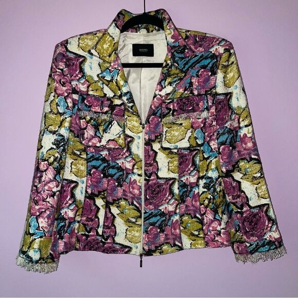 Simorra Barcelona Size 10 Jacket Stand Collar Zipper Blazer Art to Wear - Picture 1 of 9